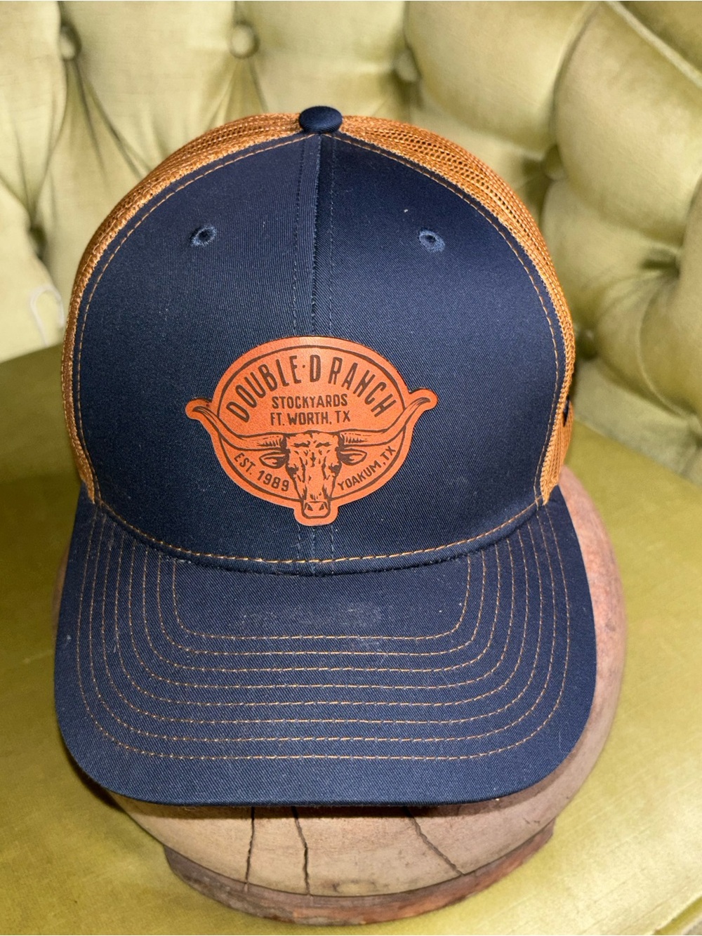 Double D Ranch Leather Patch Hat – Snapback | Blue Cap Colors